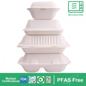 Biodegradable Bagasse Pulp Clamshell