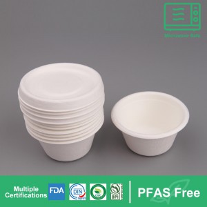 Biodegradable Bagasse Pulp Sauce cup