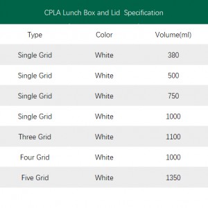 CPLA シングルグリッド 750ml ランチボックスと蓋