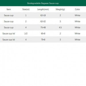 Biodegradable Bagasse Pulp Sauce cup